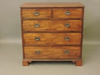 Lot 656 - A Victorian mahogany chest of two short and three long drawers