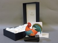 Lot 234 - A Halcyon Days porcelain cockerel