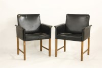 Lot 449 - A set of ten Danish black leather armchairs