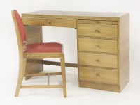 Lot 228 - An Art Deco light walnut desk