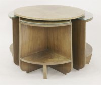 Lot 258 - An Art deco walnut nest of tables