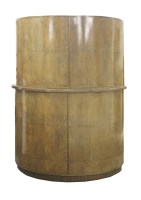 Lot 259 - An Art Deco walnut demilune cocktail cabinet