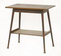 Lot 120 - A rectangular two-tier walnut table