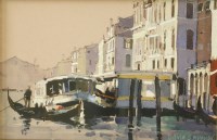Lot 357 - David Sawyer (b.1961)
'GONDOLAS AND VAPORETTI