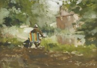 Lot 397 - John Yardley (b.1933)
ARTIST AT WORK
Signed l.r.