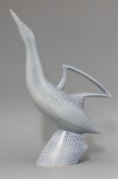 Lot 437 - A salt-glazed bird jug