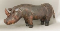 Lot 267 - An Omersa stitched leather rhinoceros footstool