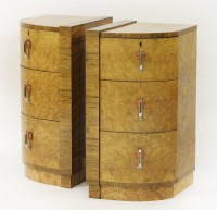 Lot 269 - A pair of Art Deco walnut bedside chests