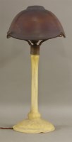 Lot 52 - An Art Nouveau coloured glass table lamp