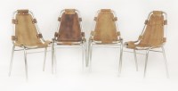 Lot 459 - A set of four leather and tubular chrome chairs
