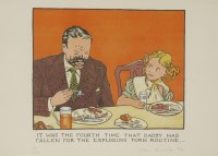 Lot 304 - Glen Baxter (b.1944)
'IT WAS THE FOURTH TIME THAT DADDY HAD FALLEN FOR THE EXPLODING FORK ROUTINE'
Lithograph
