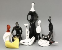 Lot 434 - Seven porcelain Ćmielów figures