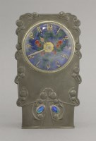 Lot 82 - A Tudric pewter and enamel clock