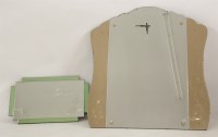 Lot 283 - A large clear and pink tinted overmantel mirror