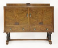 Lot 212 - An Art Deco walnut and ebonised sideboard