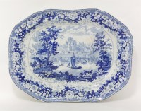 Lot 4 - A Minton 'English Scenery Series' blue and white pottery Meat Dish