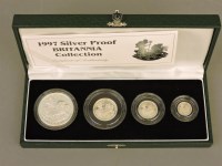 Lot 151 - Great Britain Britannia silver proof four coin sets