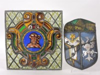Lot 485 - A Victorian square stained glass panel