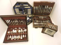 Lot 521 - Three wooden canteens of cutlery