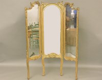 Lot 811 - A French style triptych floor standing mirror