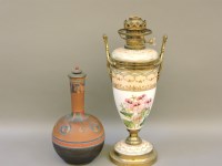 Lot 582 - A Victorian china vase oil lamp