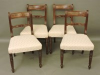 Lot 716 - Four Regency mahogany bar back single chairs