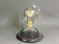 Lot 373 - A pierced desk clock and thermometer