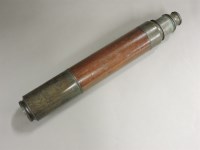 Lot 378 - A brass and mahogany two drawer telescope