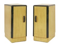 Lot 670 - A pair of satin birch bedside cupboards