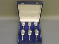 Lot 262 - A set of six silver goblets