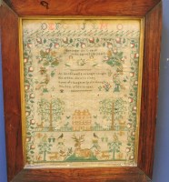 Lot 406 - An early 19th century needlework sampler
