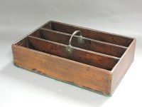 Lot 581 - A mahogany three division cutlery box