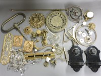 Lot 432 - A collection of gilt brass door and window furniture