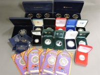 Lot 168 - Fourteen commemorative silver proof crown size coins
