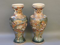 Lot 510 - A pair of late 19th century Satsuma pottery vases