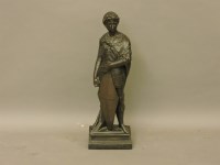 Lot 590 - A large bronze figure of a soldier
