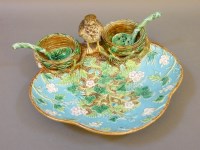 Lot 371 - A Victorian George Jones majolica strawberry dish