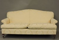 Lot 760 - A Victorian style yellow upholstered settee