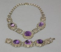 Lot 297 - A Chinese silver filigree necklace and matching bracelet
