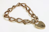 Lot 392 - A 9ct gold open curb link bracelet
