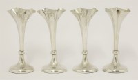 Lot 136 - A set of four Edwardian silver flower vases