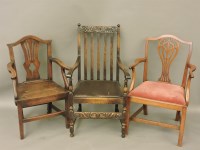 Lot 775 - Two Georgian carver armchairs