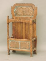 Lot 726 - An Art Nouveau oak hall stand