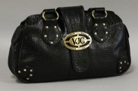 Lot 183 - A black leather shoulder bag by Versace Jeans Couture