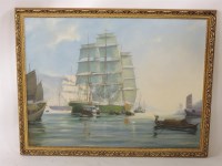 Lot 545 - 20th century School
THREE MASTED SAILING SHIP IN THE EAST
Oil on canvas