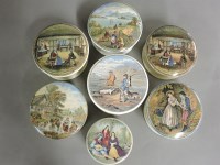 Lot 341 - Seven 19th century printed pot lids