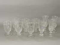 Lot 261 - Seven facet cut wine goblets
