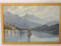 Lot 578 - ... Boel
BOATS ON A LAKE
Signed with monogram and dated 1921 l.r.
Oil on canvas
51 x 76cm
