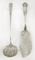 Lot 132 - A William IV silver scroll rosette pattern fish slice