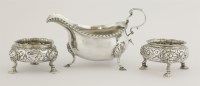 Lot 201 - A pair of George II Irish silver salts